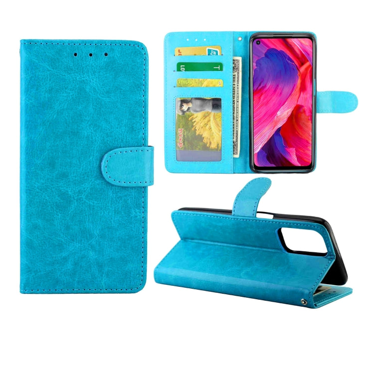 For OPPO A54 4G Crazy Horse Texture Leather Horizontal Flip Protective Case with Holder & Card Slots & Wallet & Photo Frame