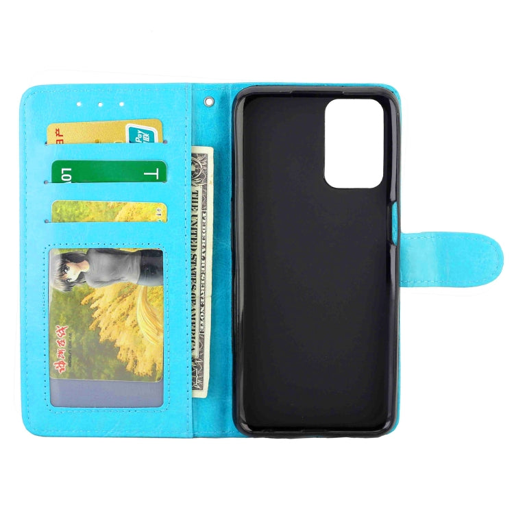 For OPPO A54 4G Crazy Horse Texture Leather Horizontal Flip Protective Case with Holder & Card Slots & Wallet & Photo Frame