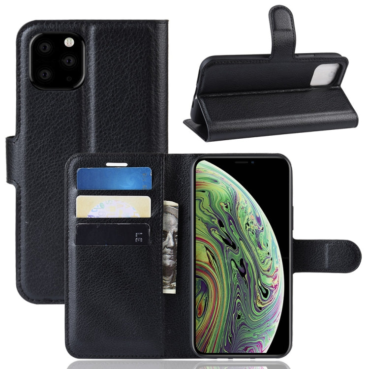 For iPhone 11 Pro Litchi Skin PU Leather Wallet Stand Mobile Casing