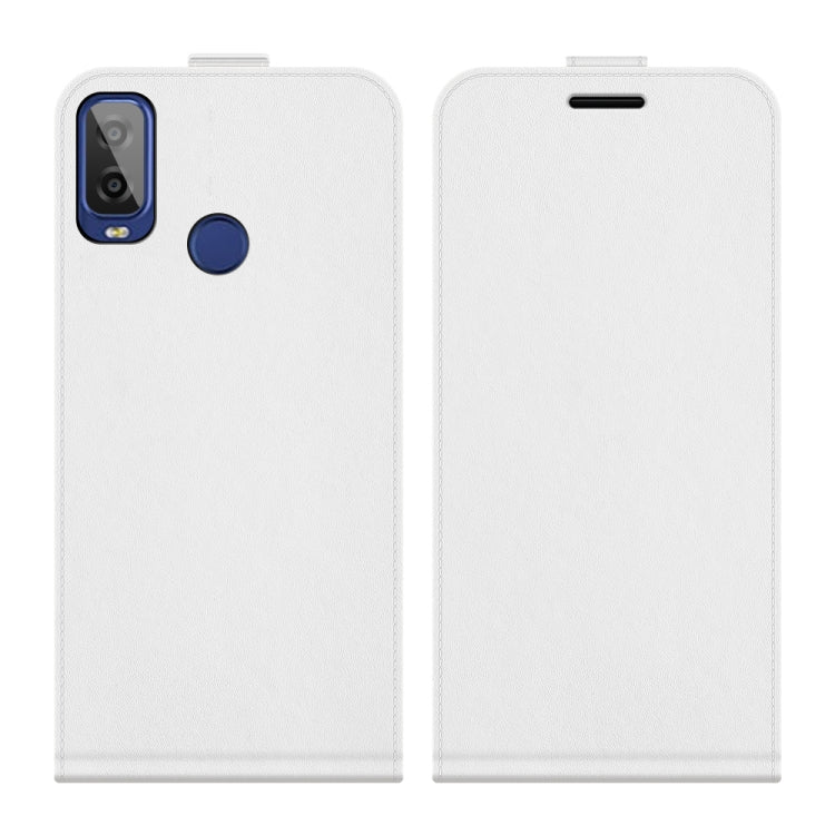 For Alcatel 1L 2021 R64 Texture Single Vertical Flip Leather Protective Case with Card Slots & Photo Frame