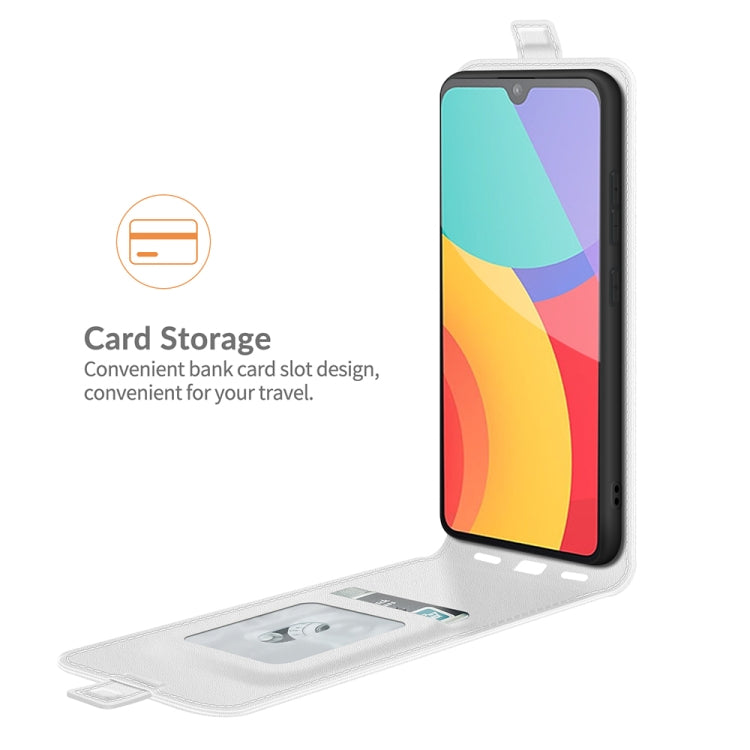 For Alcatel 1L 2021 R64 Texture Single Vertical Flip Leather Protective Case with Card Slots & Photo Frame
