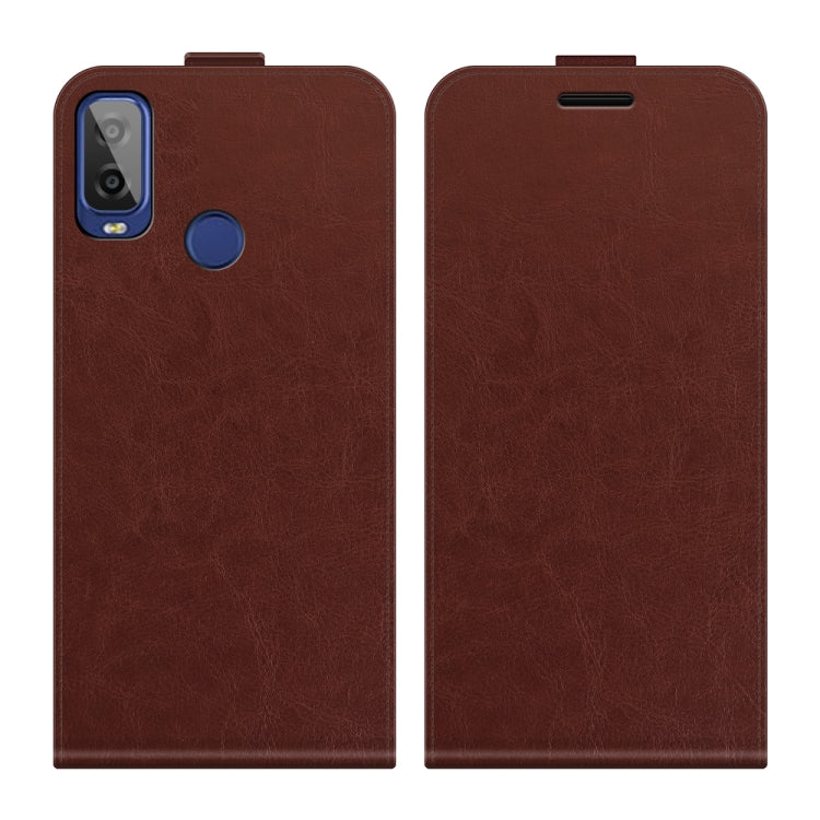 For Alcatel 1L 2021 R64 Texture Single Vertical Flip Leather Protective Case with Card Slots & Photo Frame