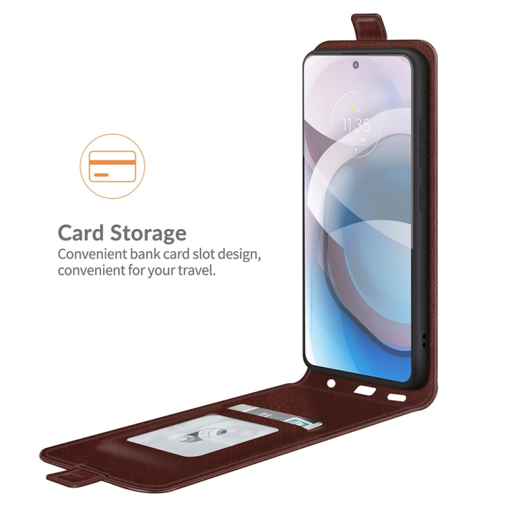 For Motorola Moto One 5G Ace R64 Texture Single Vertical Flip Leather Protective Case with Card Slots & Photo Frame