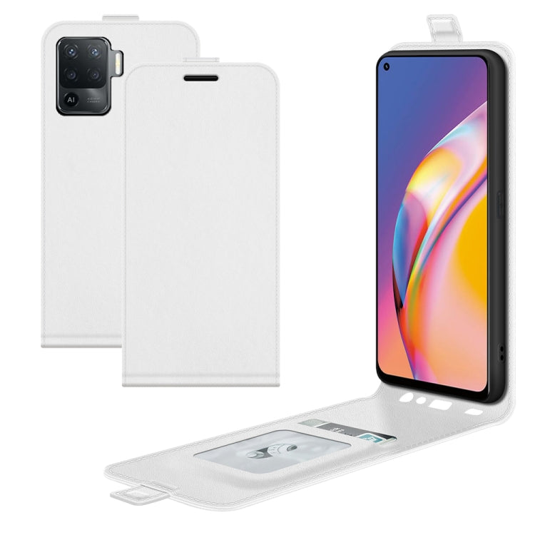 For OPPO A94 4G / F19 Pro / Reno5 Lite R64 Texture Single Vertical Flip Leather Protective Case with Card Slots & Photo Frame