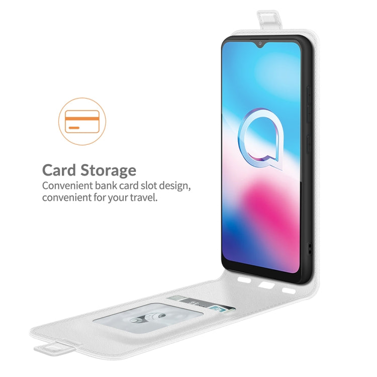 For Alcatel 1S 2021/3L 2021 R64 Texture Single Vertical Flip Leather Protective Case with Card Slots & Photo Frame