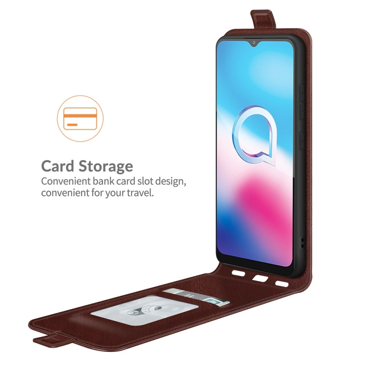 For Alcatel 1S 2021/3L 2021 R64 Texture Single Vertical Flip Leather Protective Case with Card Slots & Photo Frame
