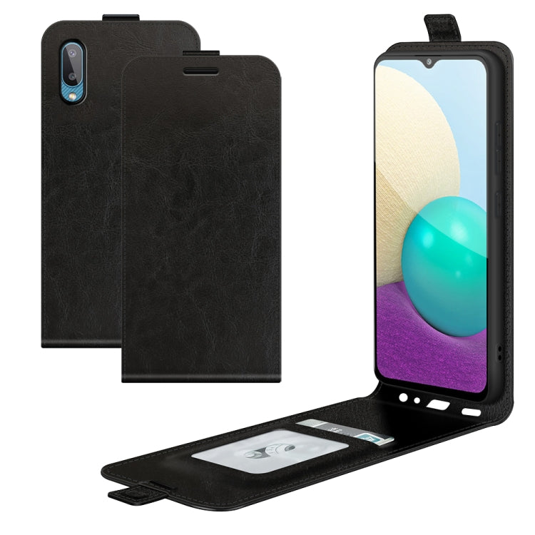 For Samsung Galaxy A02 R64 Texture Single Vertical Flip Leather Protective Case with Card Slots & Photo Frame