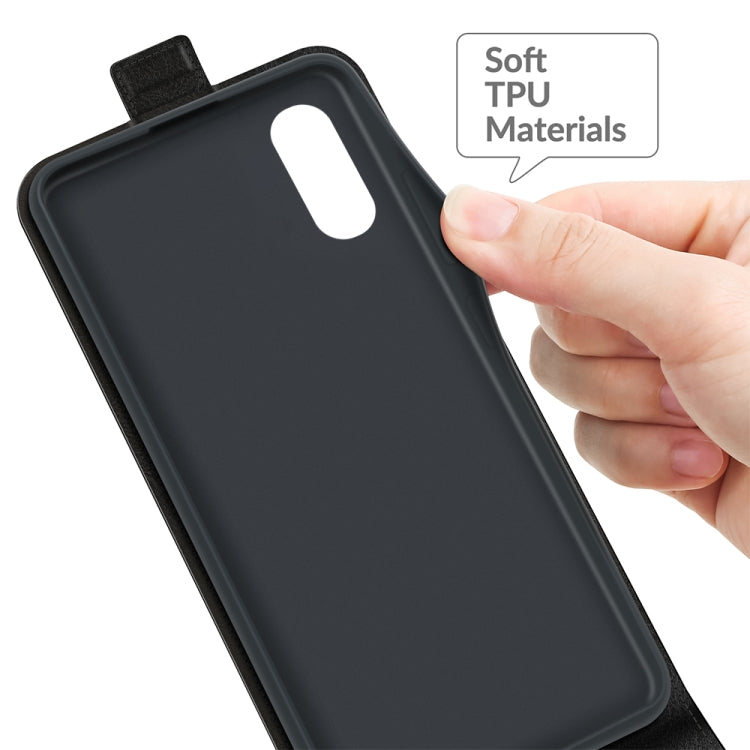 For Samsung Galaxy A02 R64 Texture Single Vertical Flip Leather Protective Case with Card Slots & Photo Frame