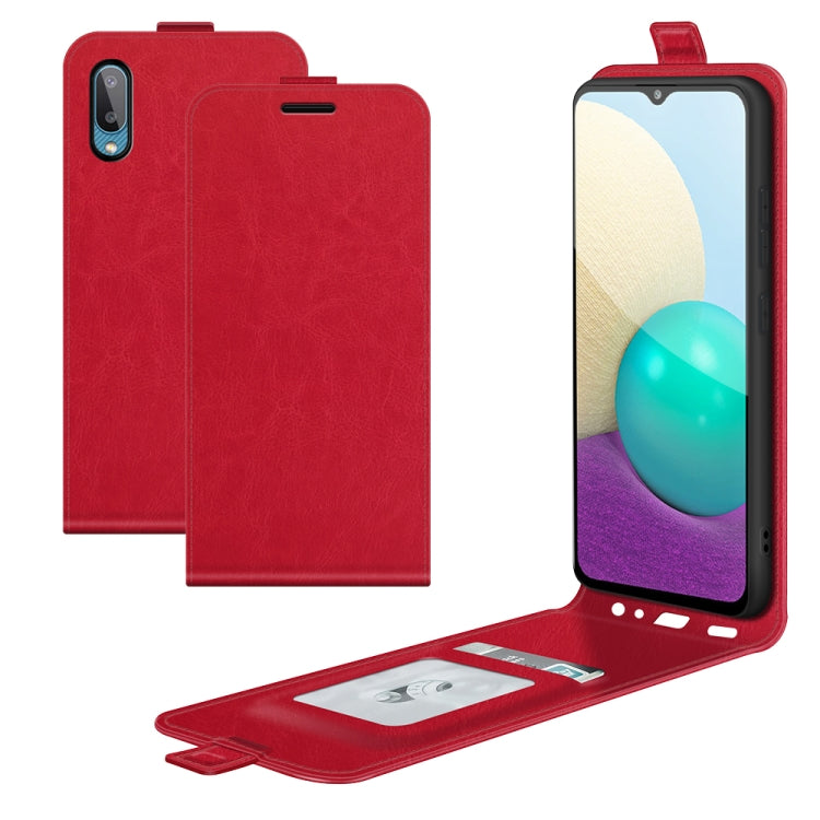 For Samsung Galaxy A02 R64 Texture Single Vertical Flip Leather Protective Case with Card Slots & Photo Frame