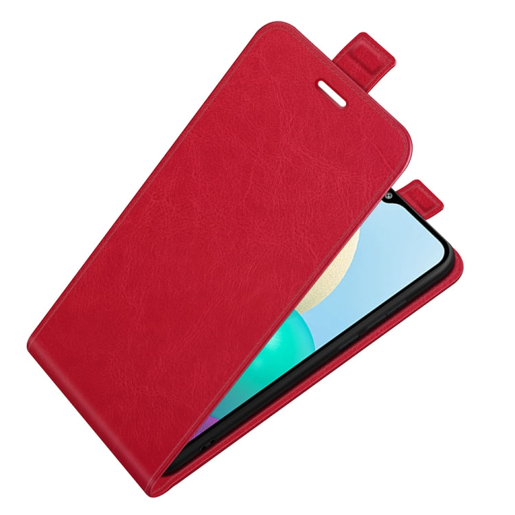 For Samsung Galaxy A02 R64 Texture Single Vertical Flip Leather Protective Case with Card Slots & Photo Frame
