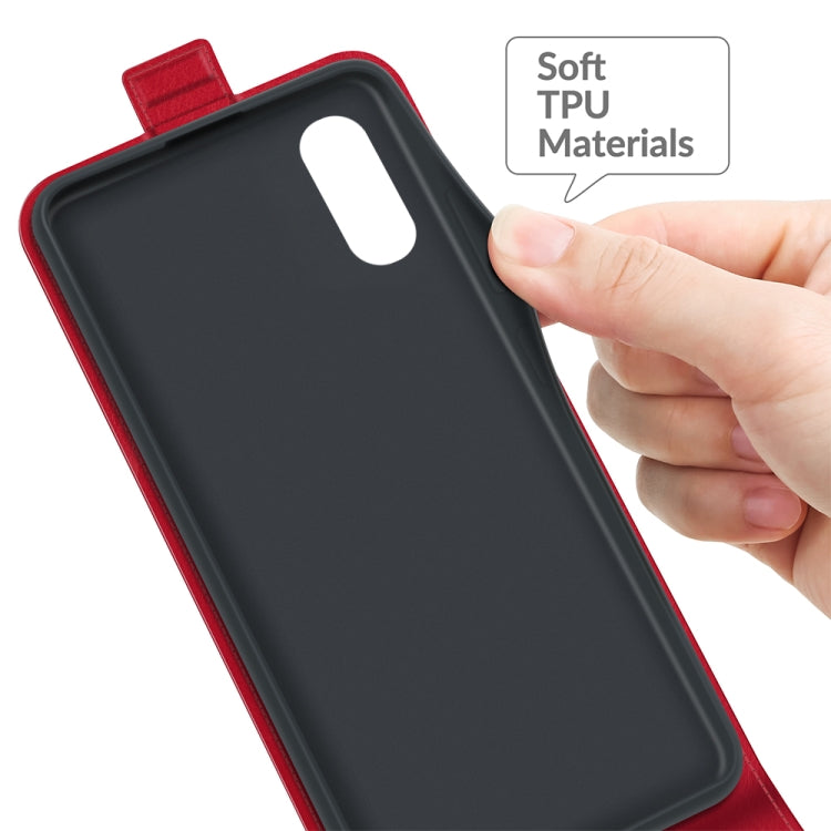 For Samsung Galaxy A02 R64 Texture Single Vertical Flip Leather Protective Case with Card Slots & Photo Frame