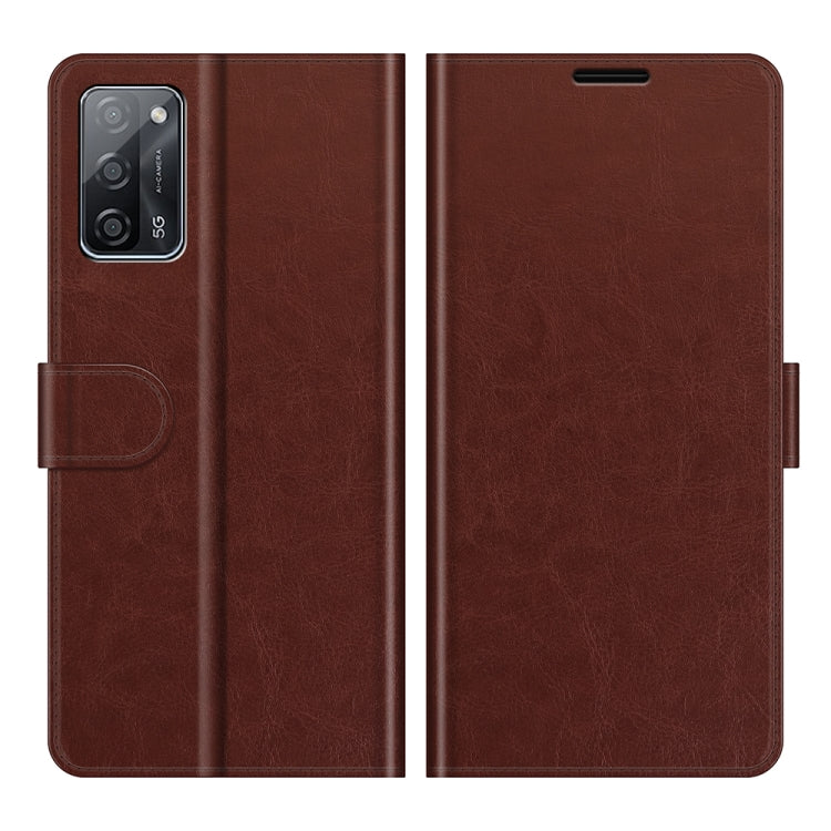 For OPPO A55 5G R64 Texture Single Horizontal Flip Protective Case with Holder & Card Slots & Wallet & Photo Frame