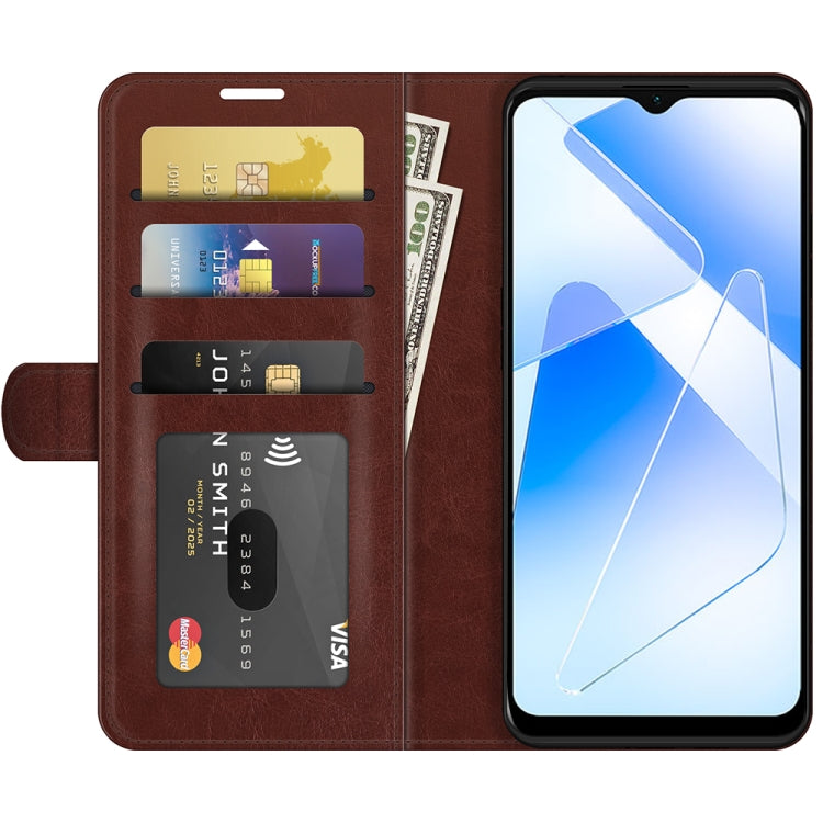 For OPPO A55 5G R64 Texture Single Horizontal Flip Protective Case with Holder & Card Slots & Wallet & Photo Frame