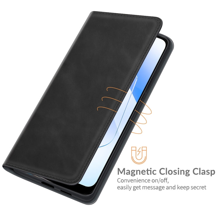 For OPPO A55 5G Retro-skin Business Magnetic Suction Leather Case with Holder & Card Slots & Wallet