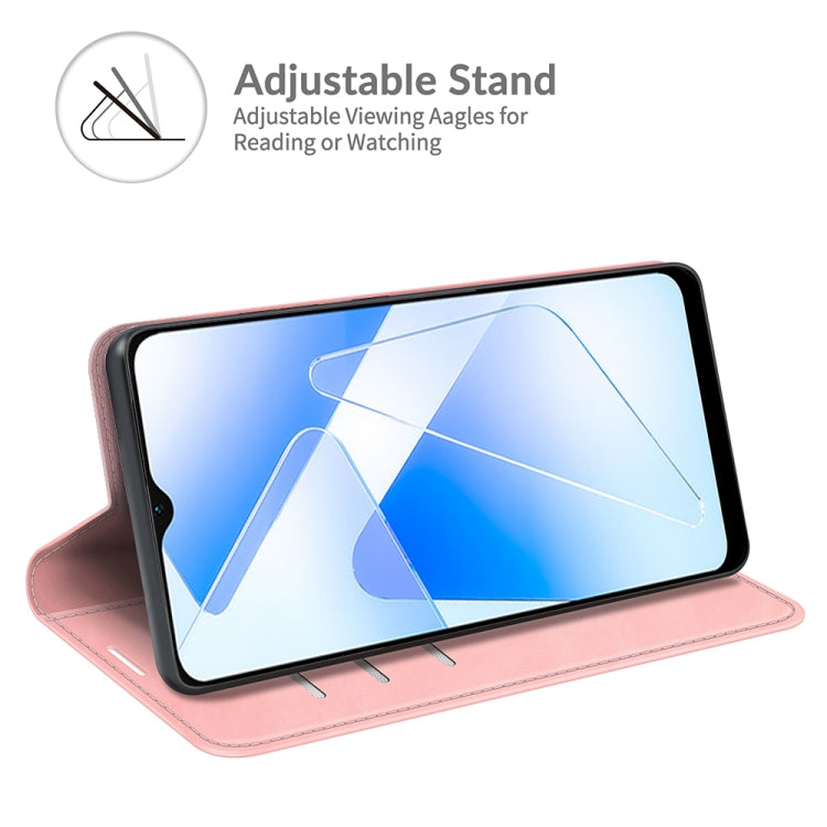 For OPPO A55 5G Retro-skin Business Magnetic Suction Leather Case with Holder & Card Slots & Wallet