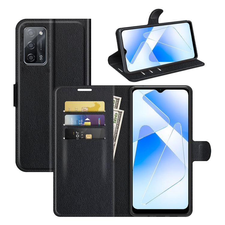 For OPPO A55 5G Litchi Texture Horizontal Flip Protective Case with Holder & Card Slots & Wallet