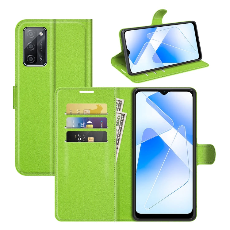 For OPPO A55 5G Litchi Texture Horizontal Flip Protective Case with Holder & Card Slots & Wallet