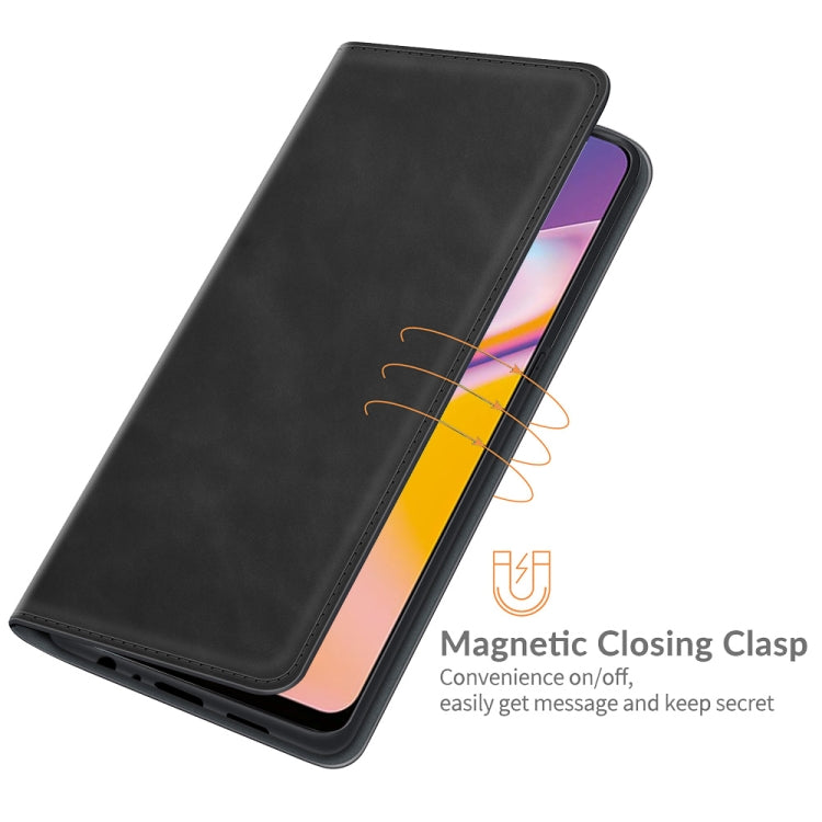 For OPPO A94 4G / F19 Pro / Reno5 Lite Retro-skin Business Magnetic Suction Leather Case with Holder & Card Slots & Wallet
