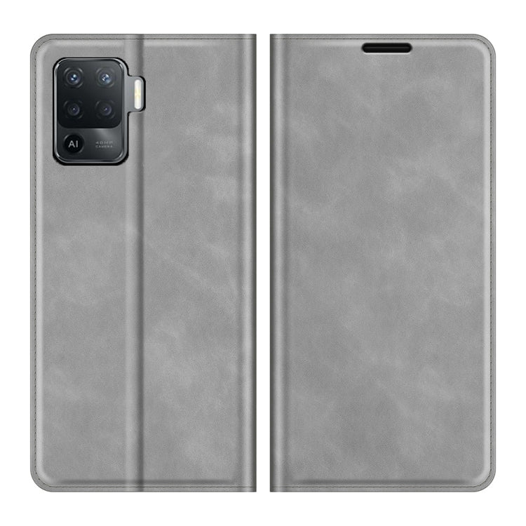 For OPPO A94 4G / F19 Pro / Reno5 Lite Retro-skin Business Magnetic Suction Leather Case with Holder & Card Slots & Wallet