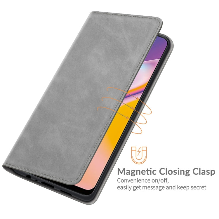 For OPPO A94 4G / F19 Pro / Reno5 Lite Retro-skin Business Magnetic Suction Leather Case with Holder & Card Slots & Wallet
