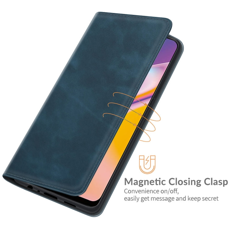 For OPPO A94 4G / F19 Pro / Reno5 Lite Retro-skin Business Magnetic Suction Leather Case with Holder & Card Slots & Wallet