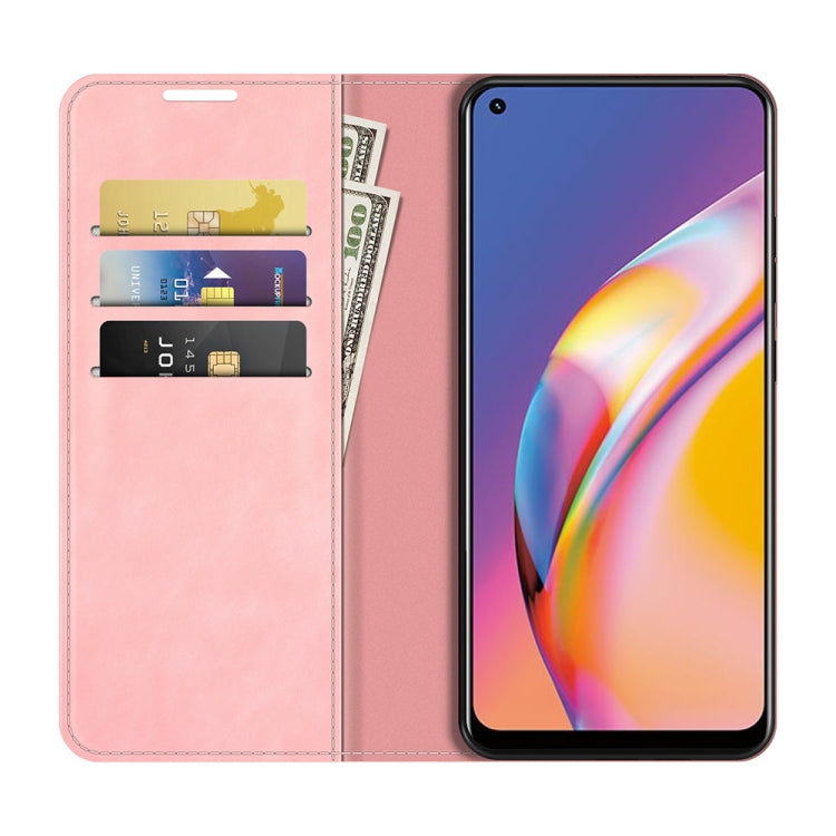 For OPPO A94 4G / F19 Pro / Reno5 Lite Retro-skin Business Magnetic Suction Leather Case with Holder & Card Slots & Wallet