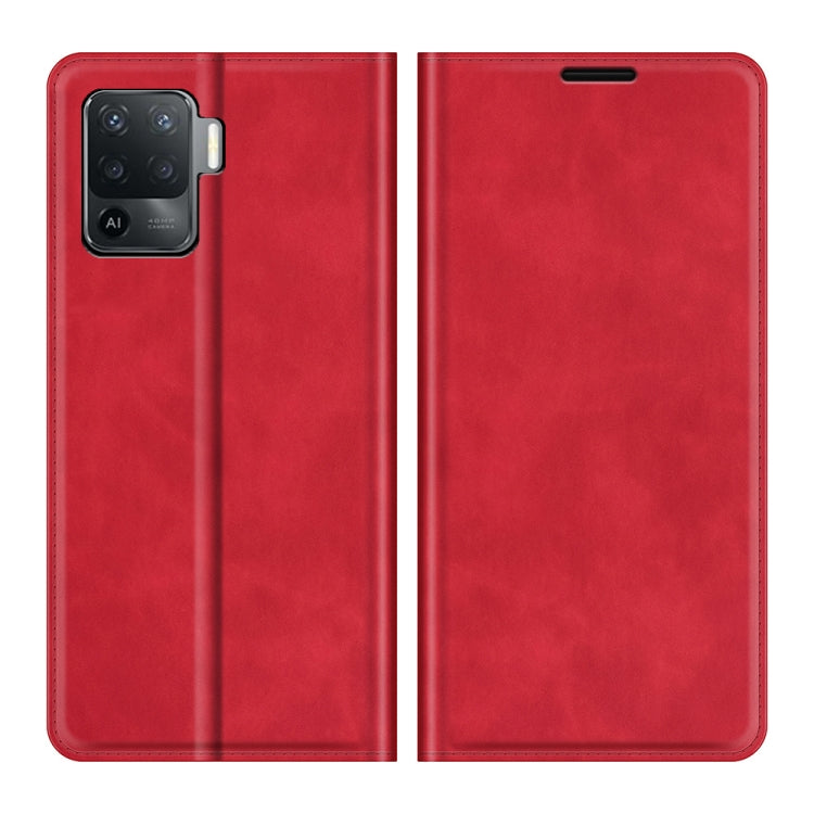 For OPPO A94 4G / F19 Pro / Reno5 Lite Retro-skin Business Magnetic Suction Leather Case with Holder & Card Slots & Wallet