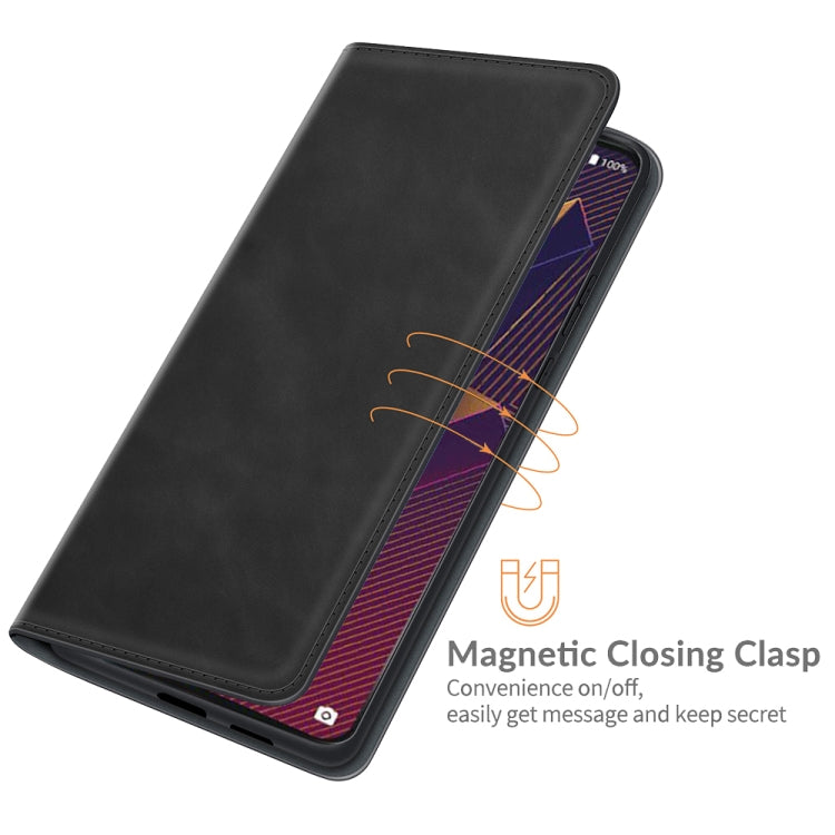 For Wiko Power U20 Retro-skin Business Magnetic Suction Leather Case with Holder & Card Slots & Wallet