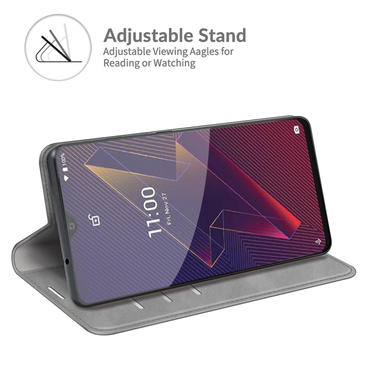 For Wiko Power U20 Retro-skin Business Magnetic Suction Leather Case with Holder & Card Slots & Wallet