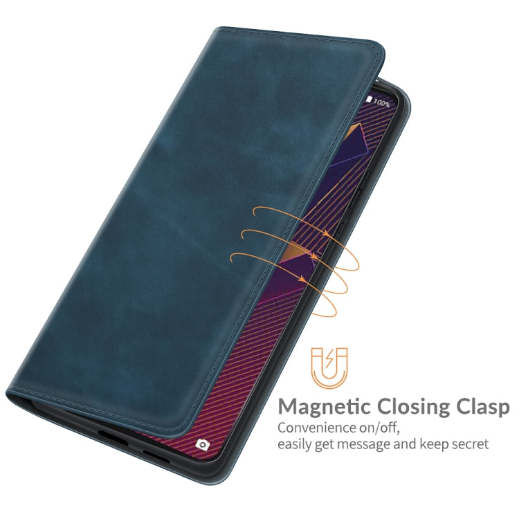 For Wiko Power U20 Retro-skin Business Magnetic Suction Leather Case with Holder & Card Slots & Wallet