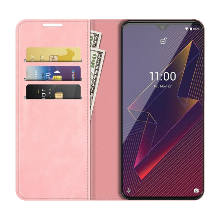 For Wiko Power U20 Retro-skin Business Magnetic Suction Leather Case with Holder & Card Slots & Wallet