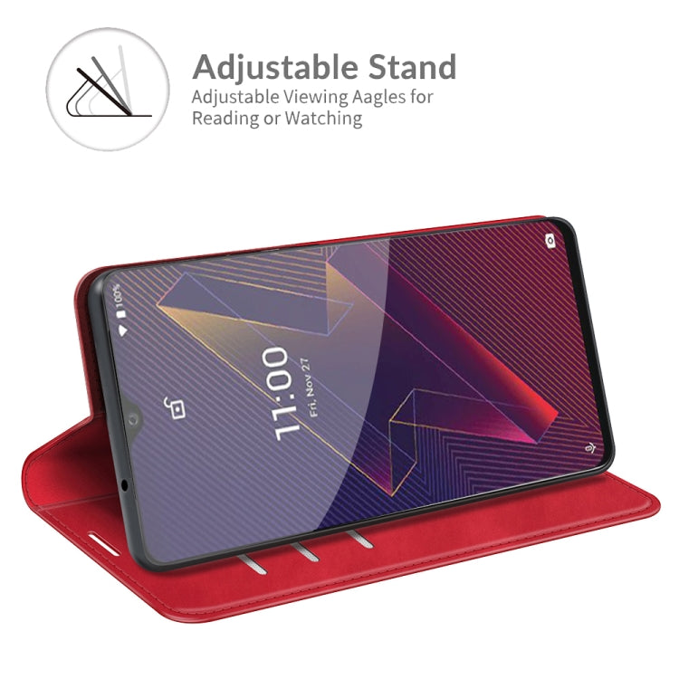 For Wiko Power U20 Retro-skin Business Magnetic Suction Leather Case with Holder & Card Slots & Wallet