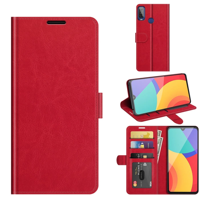 For Alcatel 1L 2021 R64 Texture Single Horizontal Flip Protective Case with Holder & Card Slots & Wallet& Photo Frame