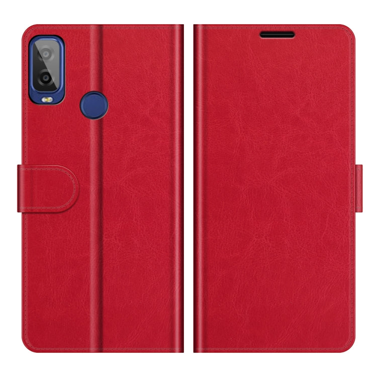 For Alcatel 1L 2021 R64 Texture Single Horizontal Flip Protective Case with Holder & Card Slots & Wallet& Photo Frame