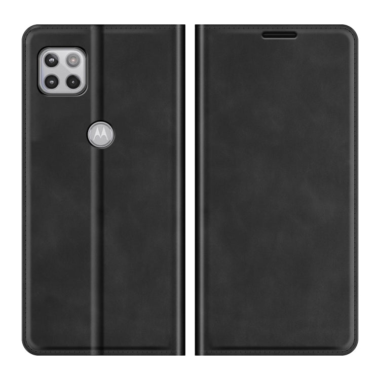 For Motorola Moto One 5G Ace Retro-skin Business Magnetic Suction Leather Case with Holder & Card Slots & Wallet