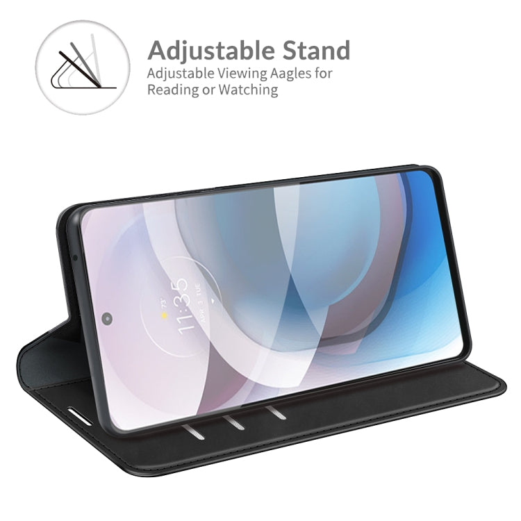 For Motorola Moto One 5G Ace Retro-skin Business Magnetic Suction Leather Case with Holder & Card Slots & Wallet