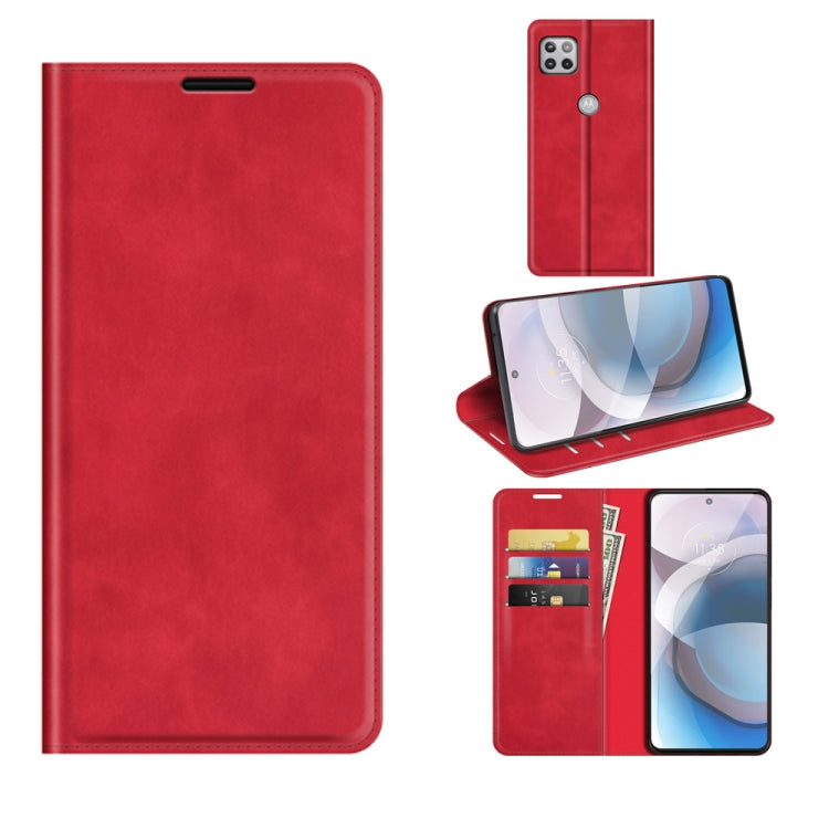 For Motorola Moto One 5G Ace Retro-skin Business Magnetic Suction Leather Case with Holder & Card Slots & Wallet