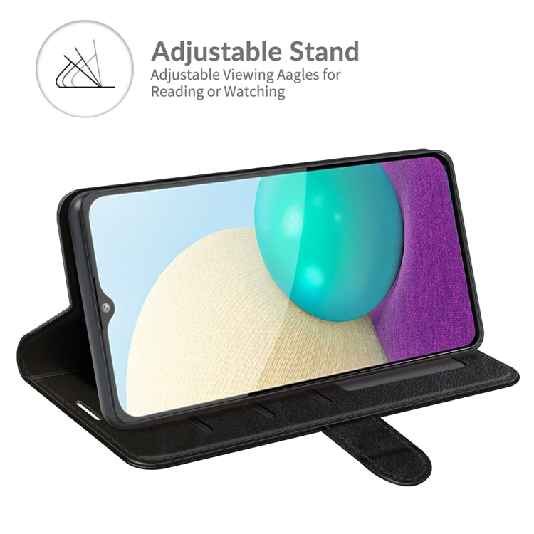 For Samsung Galaxy A02 / M02 R64 Texture Single Horizontal Flip Protective Case with Holder & Card Slots & Wallet& Photo Frame