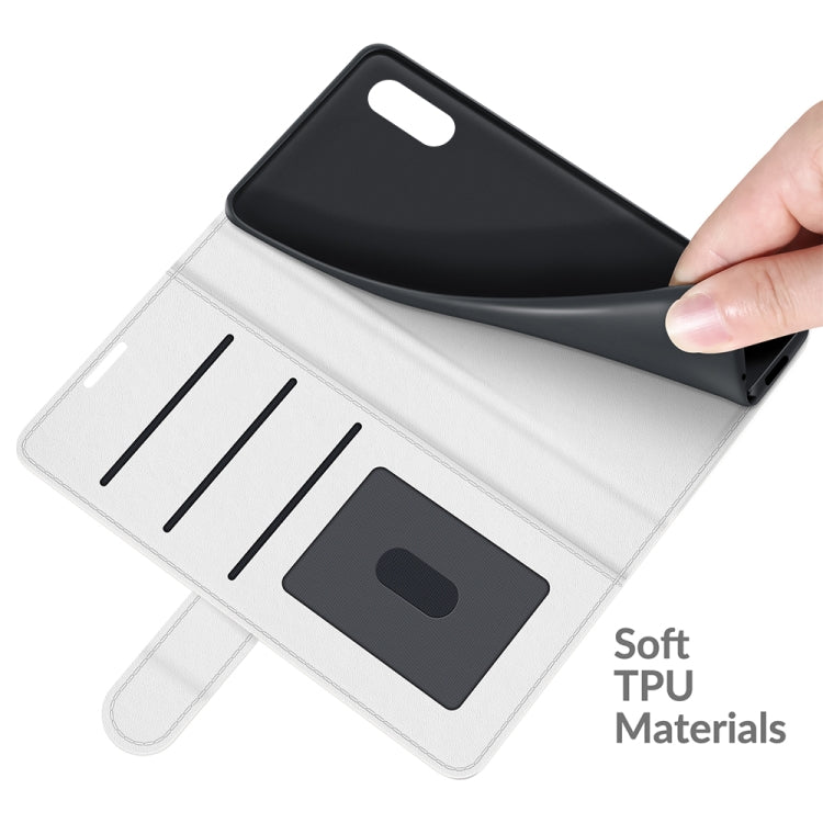 For Samsung Galaxy A02 / M02 R64 Texture Single Horizontal Flip Protective Case with Holder & Card Slots & Wallet& Photo Frame