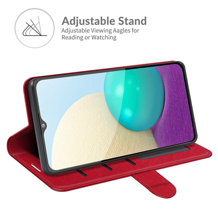 For Samsung Galaxy A02 / M02 R64 Texture Single Horizontal Flip Protective Case with Holder & Card Slots & Wallet& Photo Frame
