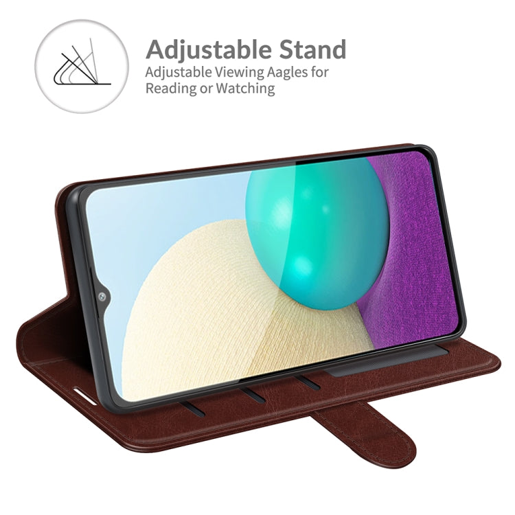For Samsung Galaxy A02 / M02 R64 Texture Single Horizontal Flip Protective Case with Holder & Card Slots & Wallet& Photo Frame