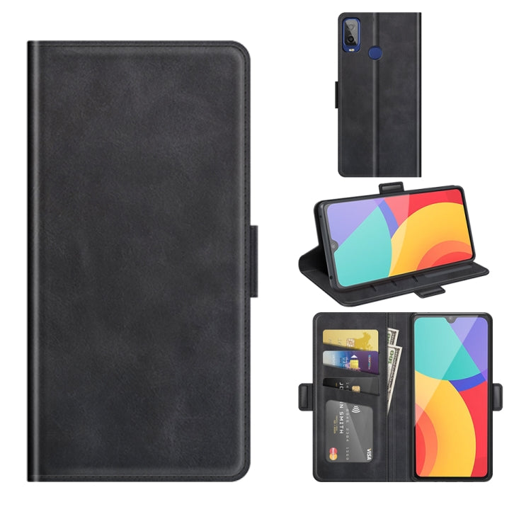For Alcatel 1L 2021 Dual-side Magnetic Buckle Horizontal Flip Leather Case with Holder & Card Slots & Wallet