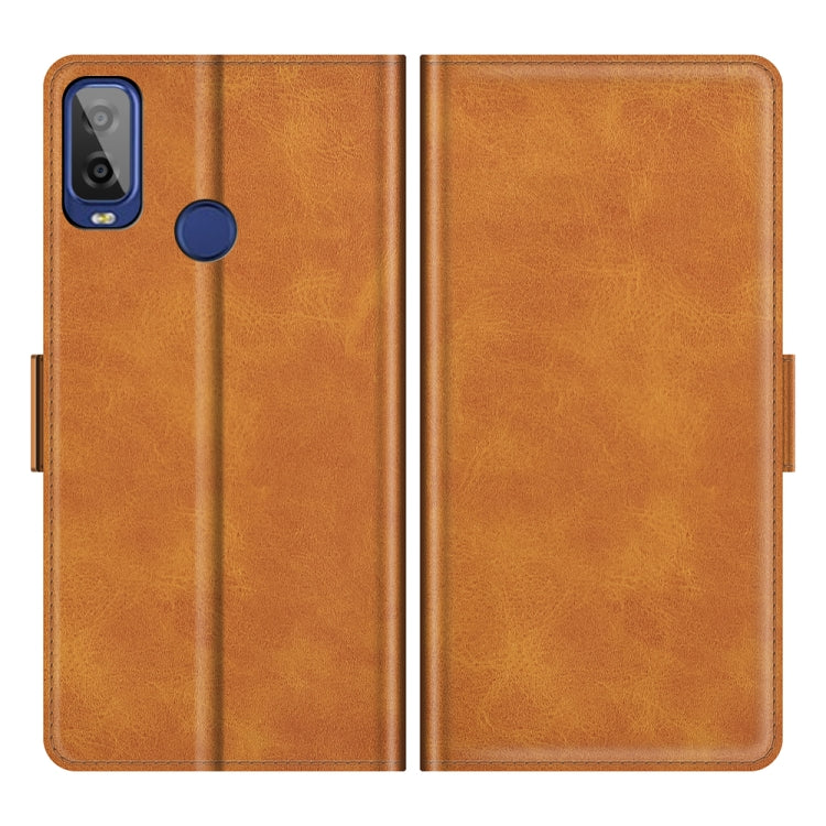 For Alcatel 1L 2021 Dual-side Magnetic Buckle Horizontal Flip Leather Case with Holder & Card Slots & Wallet