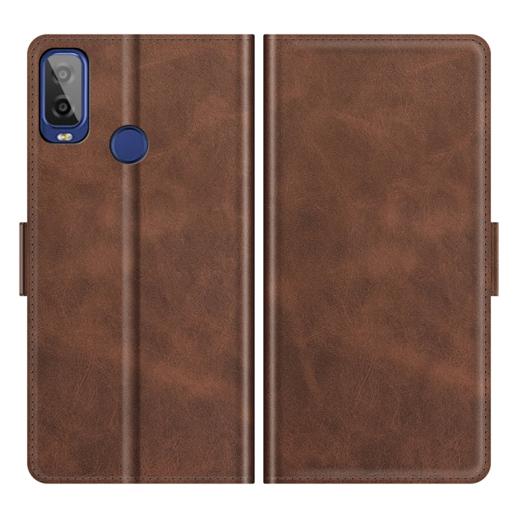 For Alcatel 1L 2021 Dual-side Magnetic Buckle Horizontal Flip Leather Case with Holder & Card Slots & Wallet