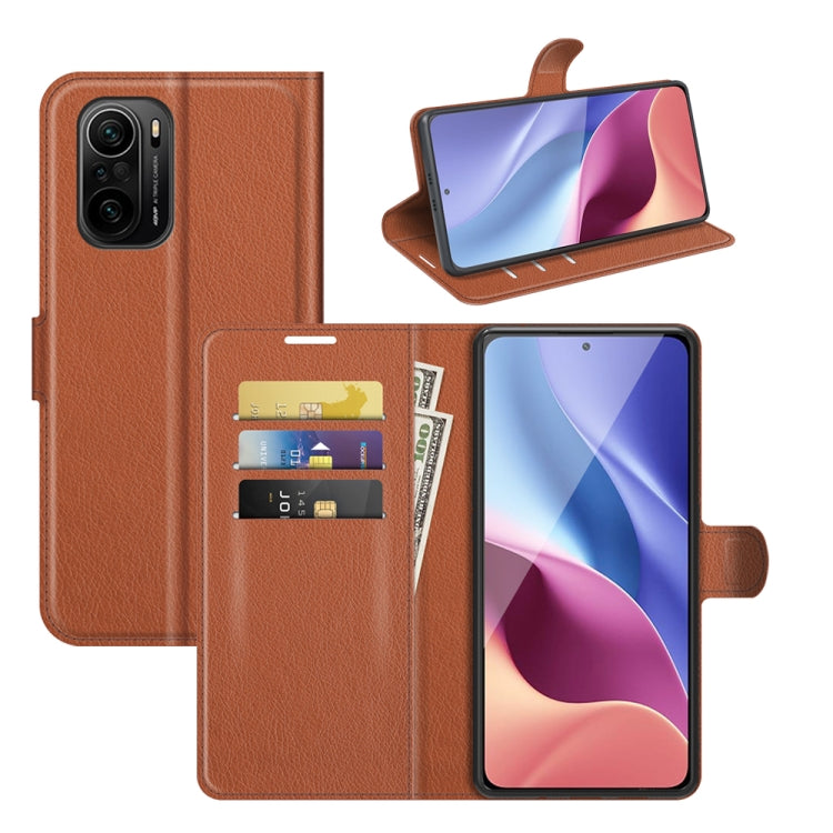 For Xiaomi Redmi K40 / K40 Pro / Poco F3 / Mi 11i Litchi Texture Horizontal Flip Protective Case with Holder & Card Slots & Wallet