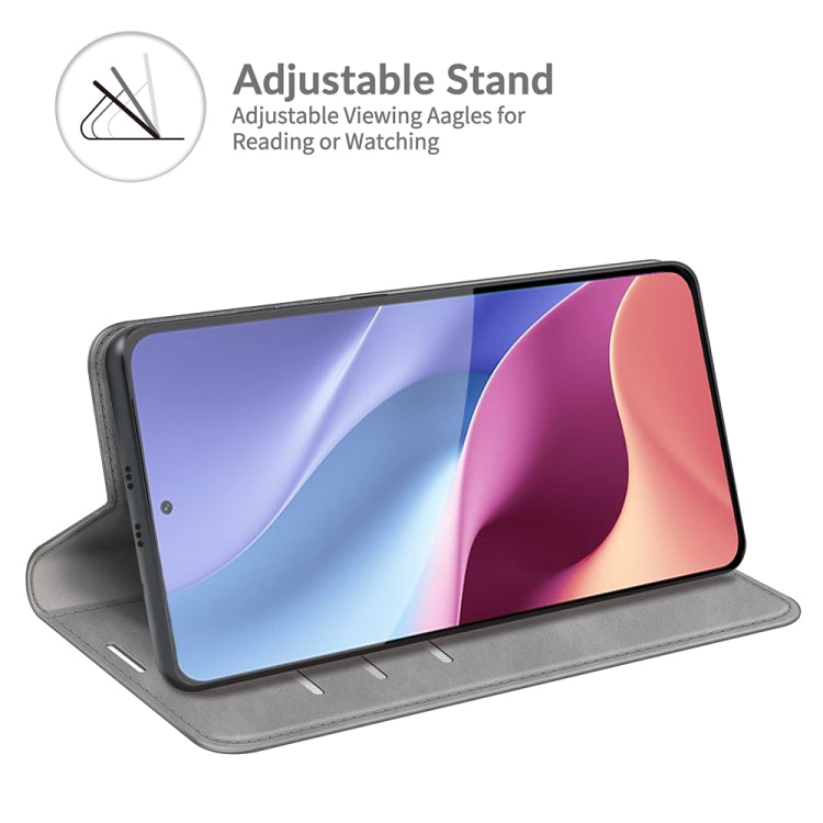 For Xiaomi Redmi K40 / K40 Pro / Poco F3 / Mi 11i Retro-skin Business Magnetic Suction Leather Case with Holder & Card Slots & Wallet