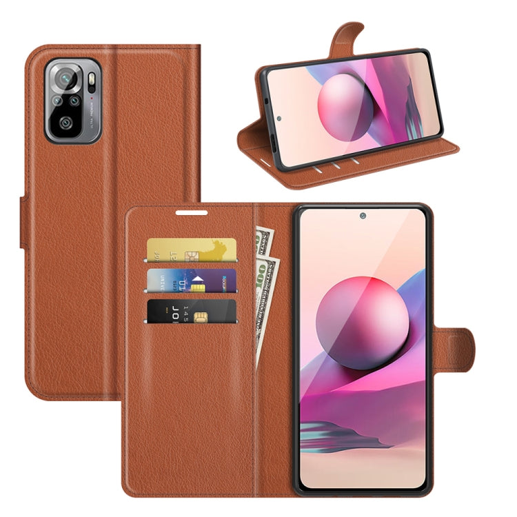 For Xiaomi Redmi Note 10 4G / Note 10S Litchi Texture Horizontal Flip Protective Case with Holder & Card Slots & Wallet