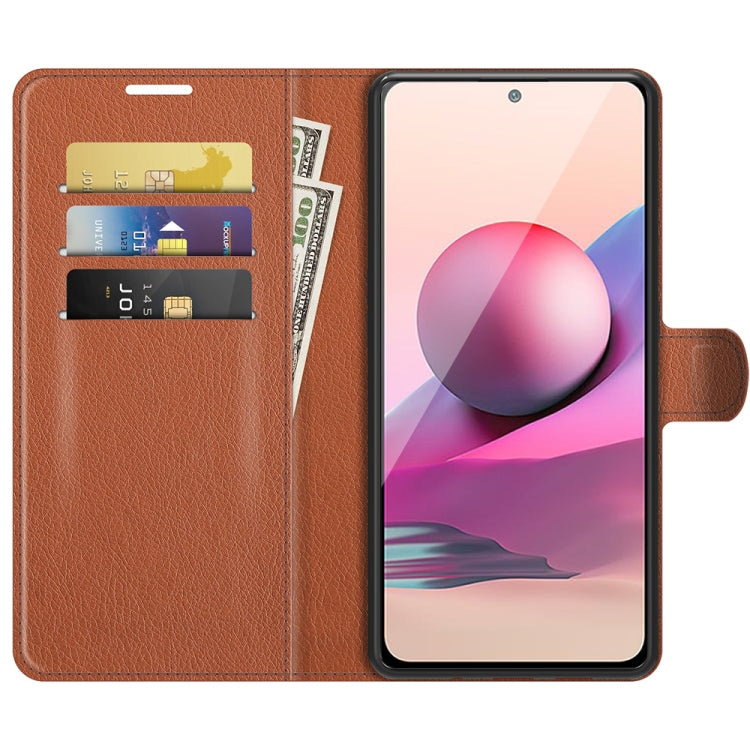 For Xiaomi Redmi Note 10 4G / Note 10S Litchi Texture Horizontal Flip Protective Case with Holder & Card Slots & Wallet