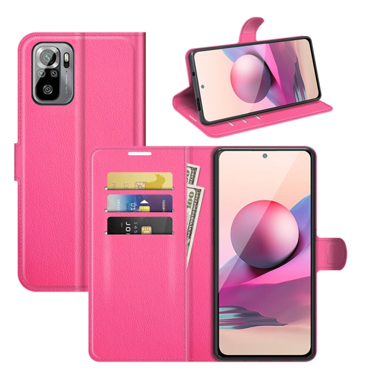 For Xiaomi Redmi Note 10 4G / Note 10S Litchi Texture Horizontal Flip Protective Case with Holder & Card Slots & Wallet