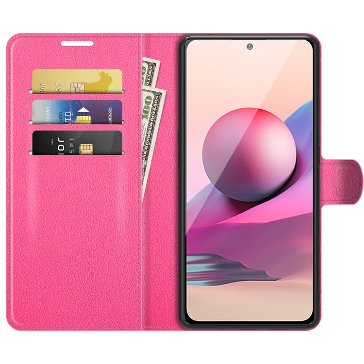 For Xiaomi Redmi Note 10 4G / Note 10S Litchi Texture Horizontal Flip Protective Case with Holder & Card Slots & Wallet